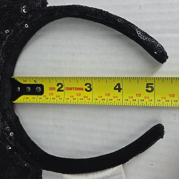 Disney Sequin Minnie Mouse Ears Headband with Red Bow - Picture 4 of 5